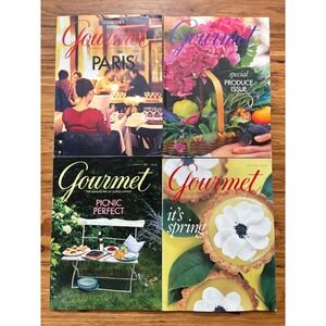 Vintage Gourmet Magazine 2001 Lot 4 Issues Paris Spring Produce Picnic Perfect